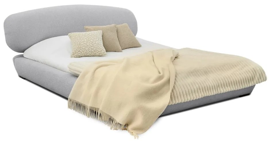 Sivá čalúnená dvojlôžková posteľ s roštom 140x200 cm Odette – Scandic