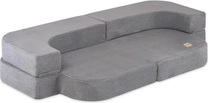 Rozkladacia detská pohovka  - sivá, prémiový menčester