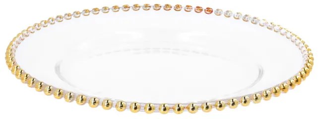 Dekoratívny tanier GOLDEN BALLS so zlatým okrajom s guličkami 807546