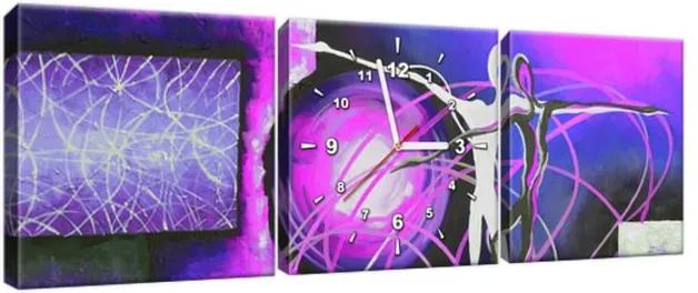 Obraz s hodinami Zmiešané fialové pocity 90x30cm ZP3994A_3A