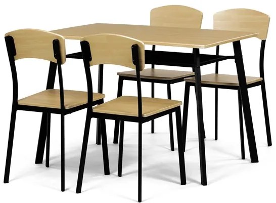 Autronic BONTEC Jedálenský set so 4 stoličkami, 110x70x76cm, mdf, dub, AUT-O2222 OAK Farba: Prírodné