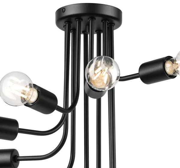 Prisadený luster TRINITY 10xE27/15W/230V čierna