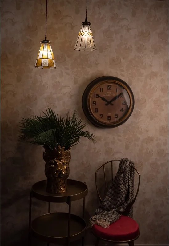 Závěsná lampa Tiffany Hnědá, Bílá 15*115 cm E14/max 1*25W - Ř 15*115 cm E14/max 1*25W
