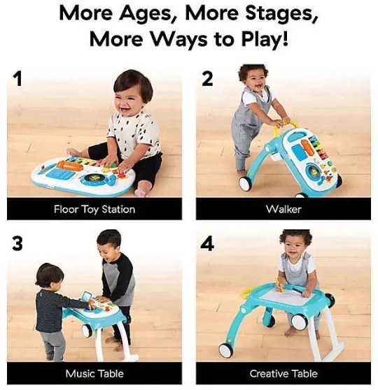 Baby Einstein - Chodítko s aktivitami 4v1 MUSICAL MIX ‘N ROLL 3xAA