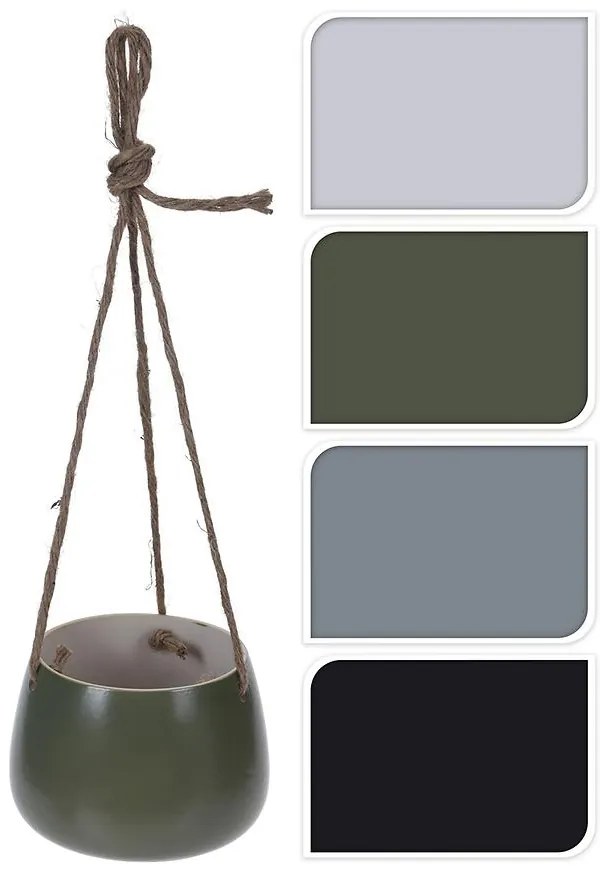 Keramický kvetináč s lanom 4ass