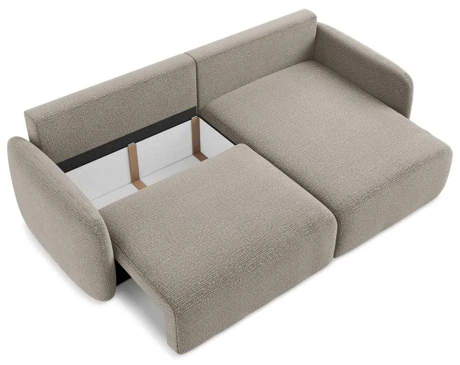 Béžová rozkladacia/s úložným priestorom rohová pohovka (pravý roh) Kalena – Makamii