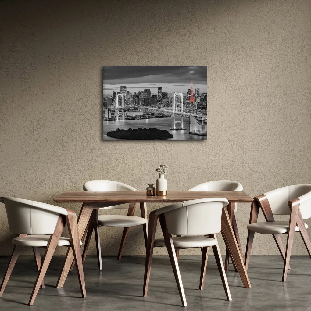 Obraz - Veľkomesto s červenou vežou (70x50 cm)