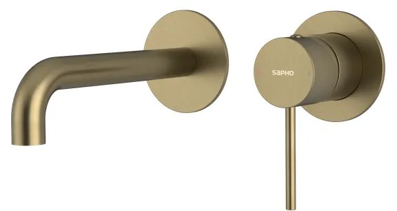 Sapho Sapho, ULTRAMIX 2-prvková podomietková umývadlová batéria, hubica 20cm, zlato mat, UT018G