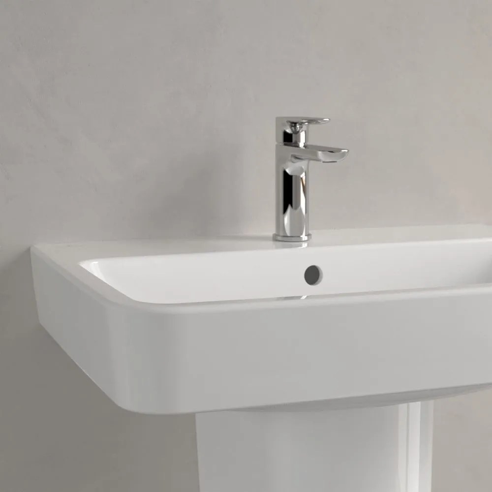 VILLEROY & BOCH O.novo závesné umývadlo s otvorom, s prepadom, 650 x 460 mm, biela alpská, s povrchom AntiBac a CeramicPlus, 4A4165T2