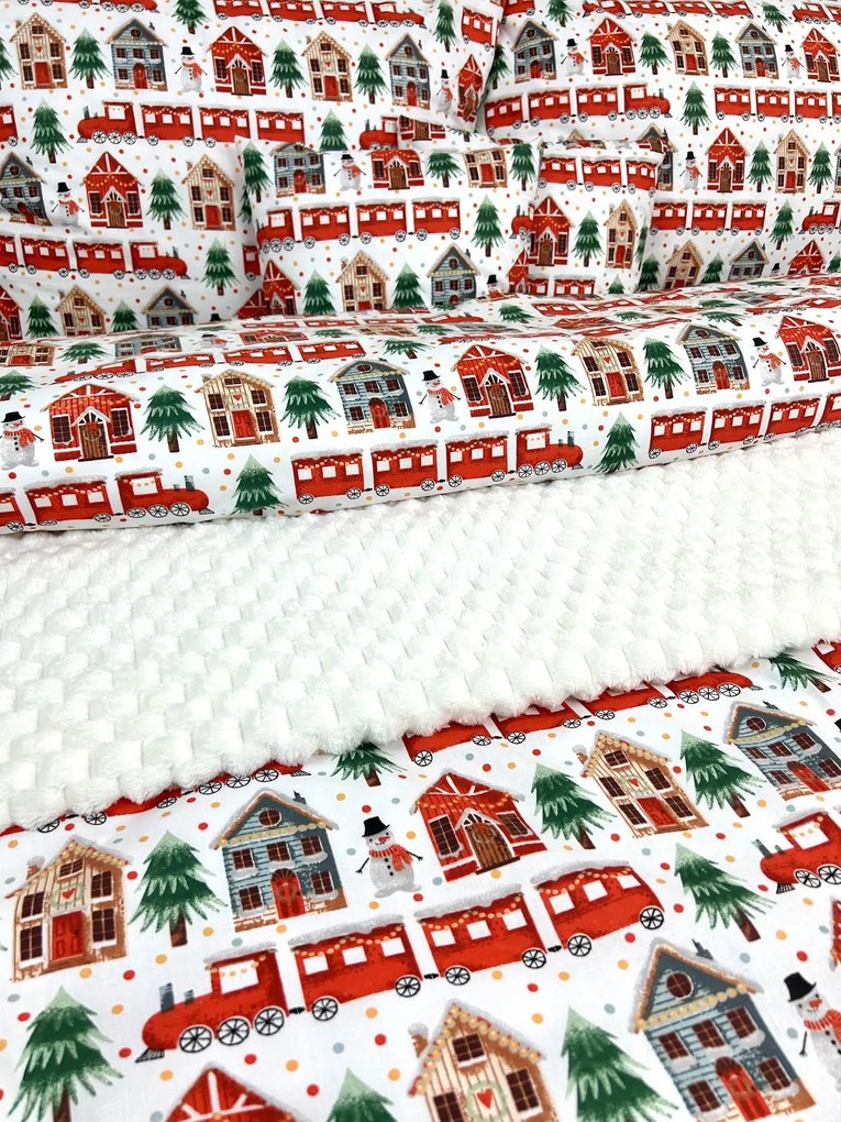 INTERMEDIC SK Posteľná obliečka Vianočná Dedinka 140x200/70x90 cm