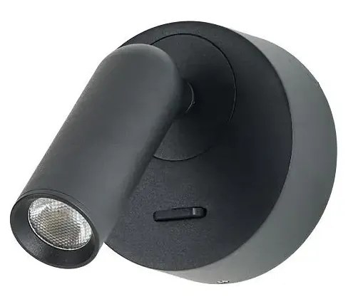 Minimalistické nástenné svietidlo Lugano Round čierna