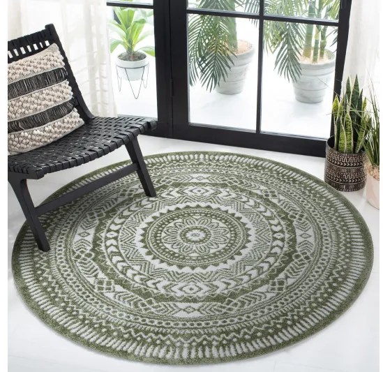 Kusový koberec Napkin green kruh, 140x140 (priemer) kruh, zelená, chodba / predsieň, Dywany Łuszczów