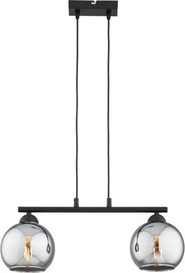 Brilagi - Luster na lanku DIOR 2xE27/60W/230V čierna/dymová sivá