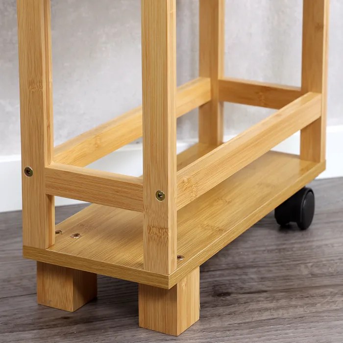 Kesper Mobilný regál, prídavný vozík s 3 policami, bambus NIKA