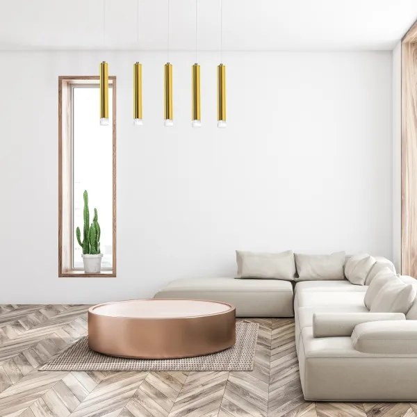 LED Luster na lanku GOLDIE 5xLED/25W/230V zlatá