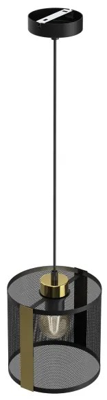 Luster na lanku KAGA 1xE27/60W/230V čierna/zlatá