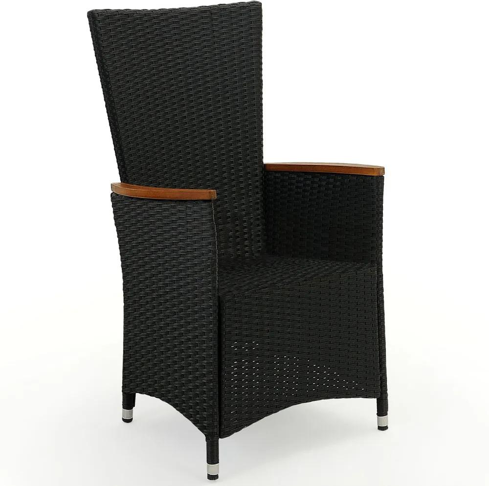 Jurhan & Co.KG Germany Sada polyratanových stoličiek 3 ks čierne