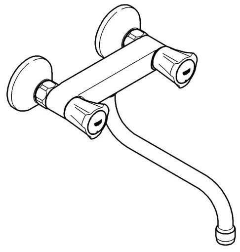 GROHE 31187001 - Drezová nástenná batéria COSTA L 200 mm lesklý chróm