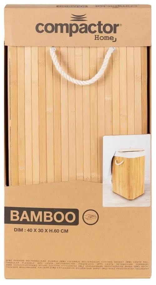 Bambusový kôš na bielizeň v prírodnej farbe 78 l Bamboo – Compactor