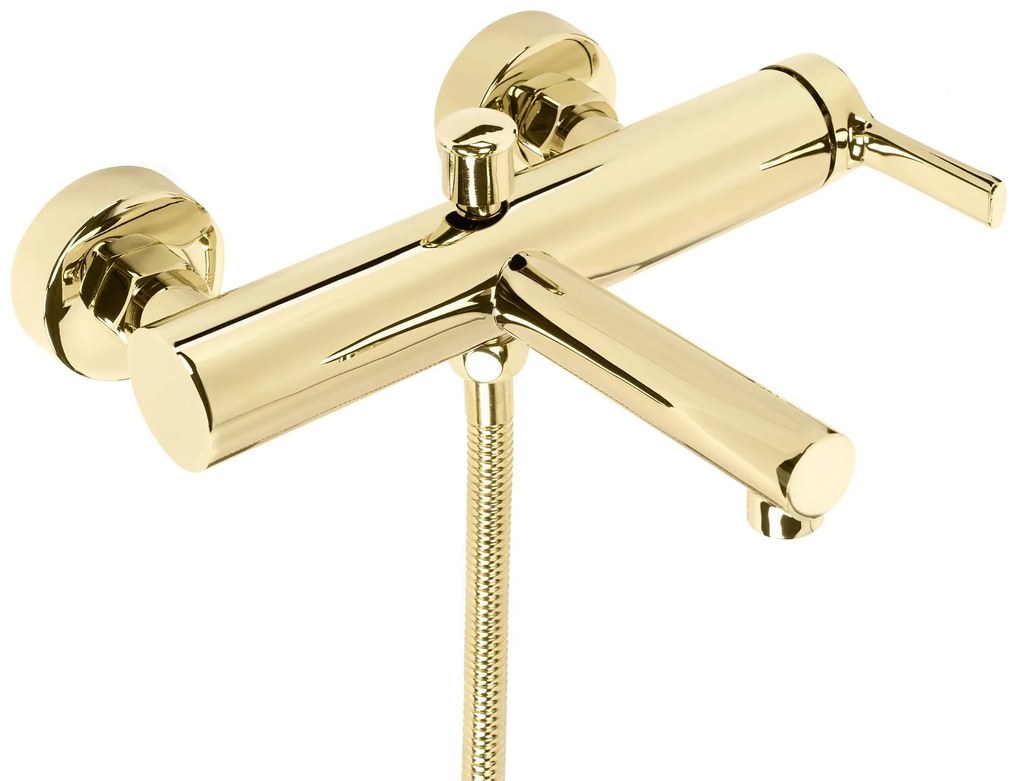 Rea Pixel, vaňová batéria s ručnou sprchovou súpravou, zlatá lesklá, REA-B4524
