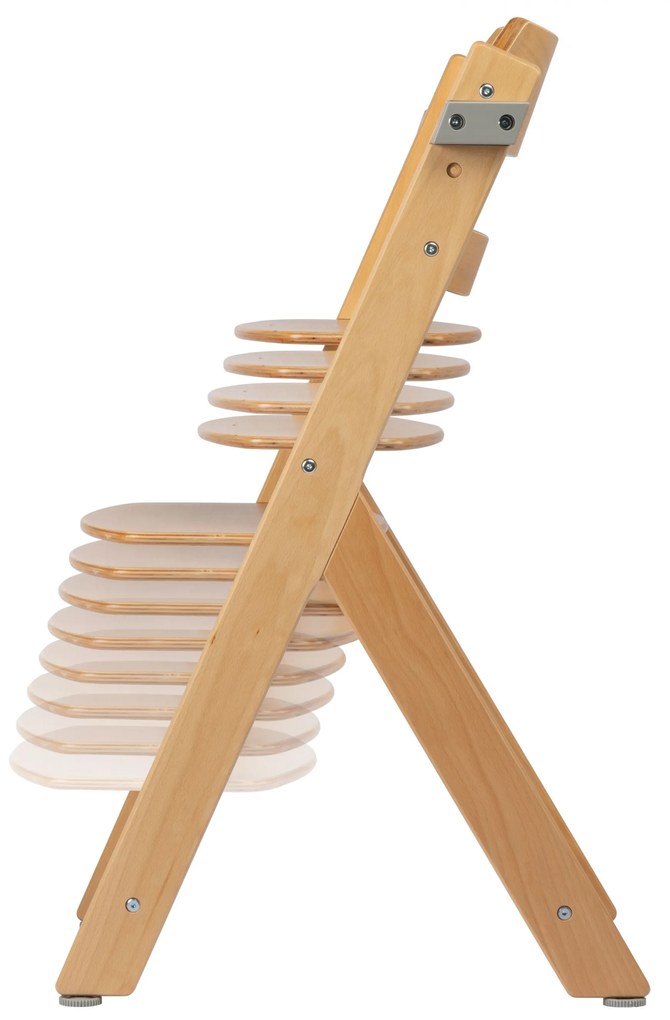 Timba stolička rastúca Natural Wood s podložkou
