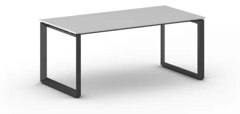 Kancelársky stôl PRIMO INSPIRE, čierna podnož, 1800 x 900 mm, sivá