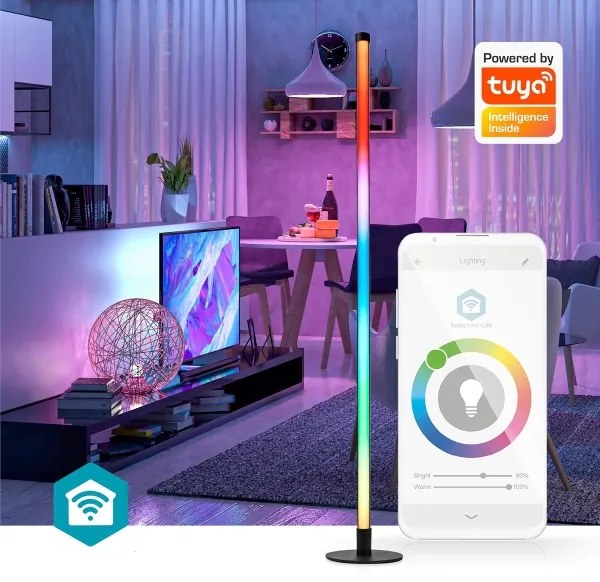 Nedis WIFILD20RGBW- LED RGBIC Stojacia lampa Smartlife LED/10W/230V 2700-6500K+DO