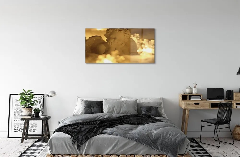Sklenený obraz Ležiaci anjel svetla 125x50 cm