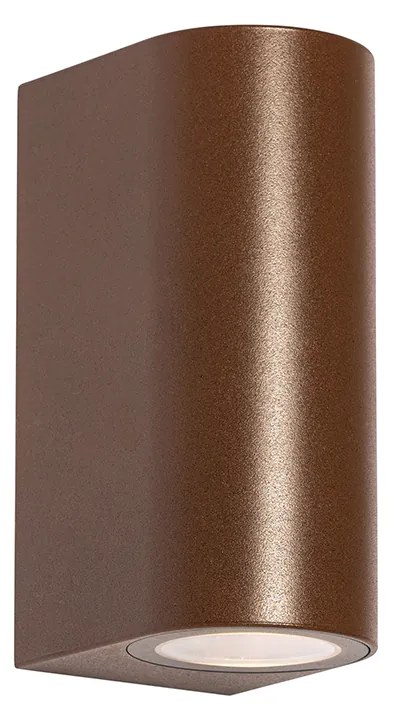 Vonkajšia nástenná lampa hrdzavohnedá plastová oválna 2-svetlá - Baleno