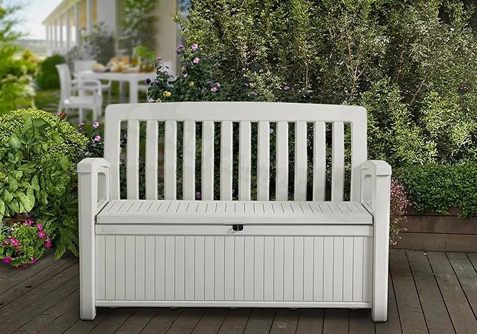 Záhradná lavica Keter Patio White 227 L