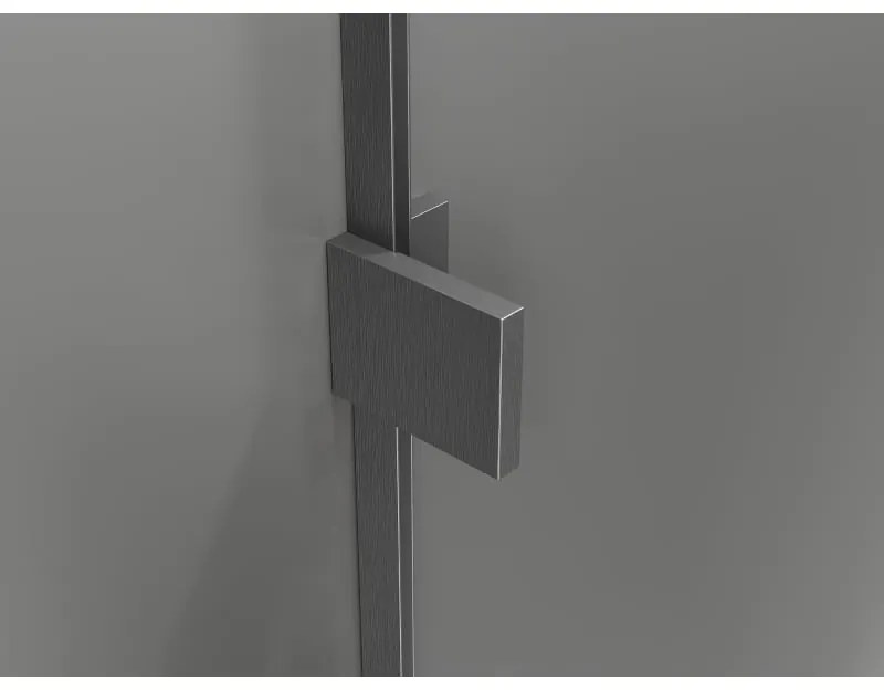 Mexen, Mexen Lunar L výklopné pravé sprchové dvere 140 cm, priehľadné, pištoľovo šedé kartáčované - 834L-140-000-66-00-P