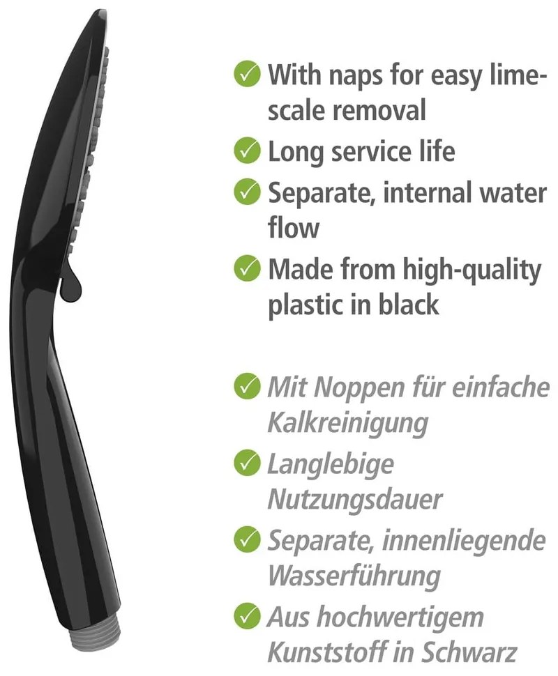 Čierny sprchový set z nerezovej ocele 66 cm Young - Wenko