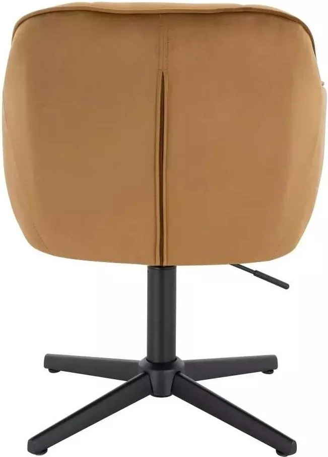 LuxuryForm DESIGN Stolička AVOLA VELUR na čiernom kríži - medová