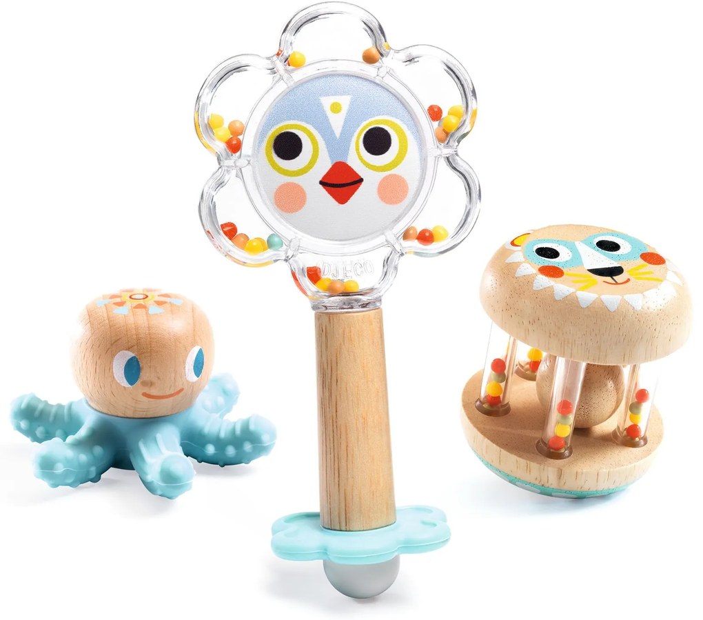 Darčeková súprava pre bábätko - hrkálky a hryzadielko