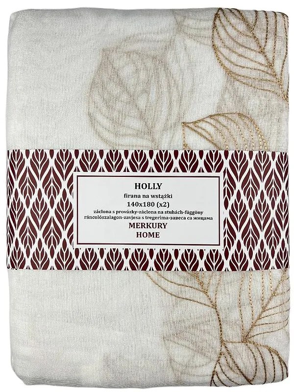 Záclona na stuhách Holly polyester béžová 140x180 Merkury Home II/22