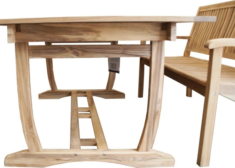Doppler TECTONA - drevený rozkladací teakový stôl 180/240x100 cm - 2. KVALITA (N258)