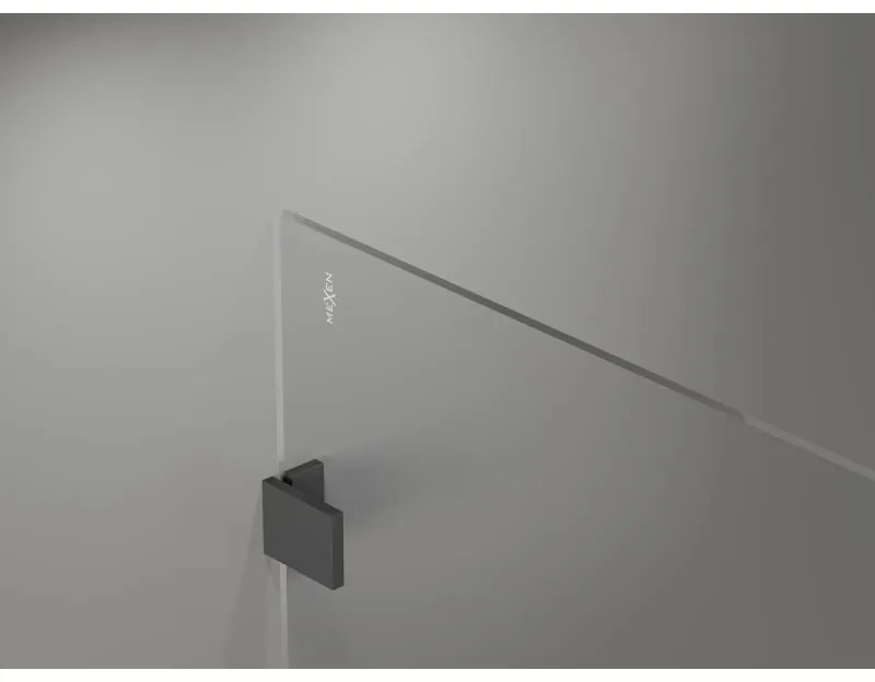 Mexen Lunar, sprchová stena pravá 140 x 200 cm, priehľadná 8 mm, grafitová, 830-140-000-95-00-P