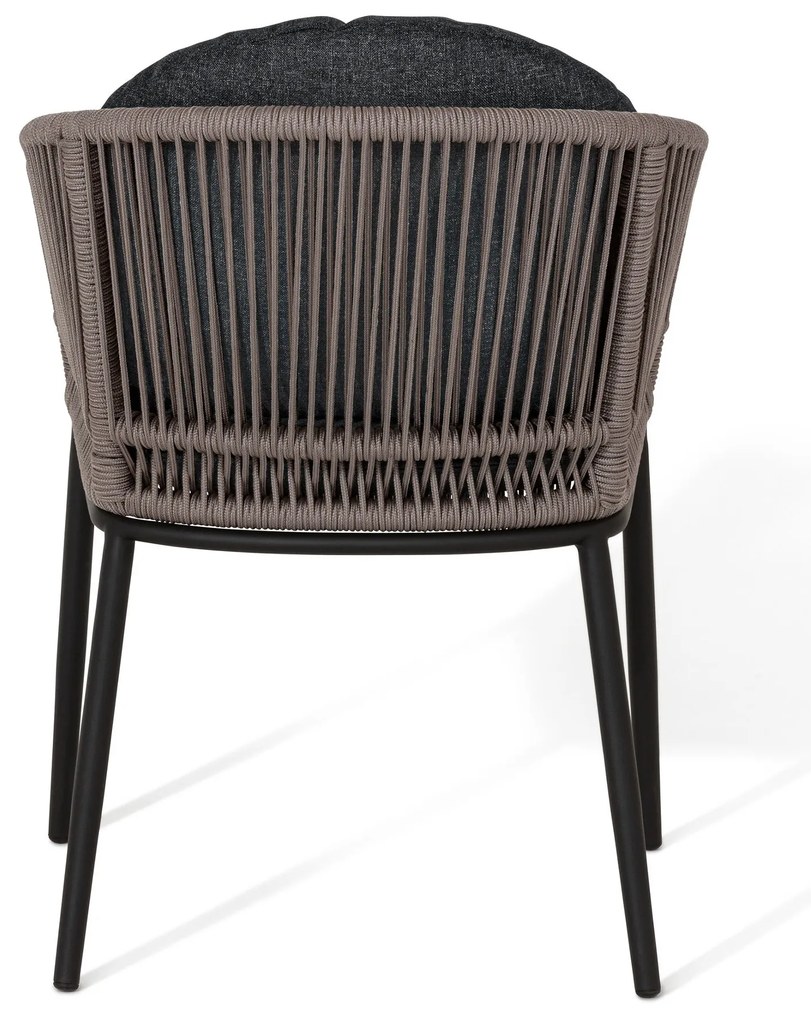 Jedálenské kreslo s okrúhlou opierkou a textilným výpletom