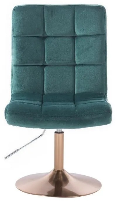 LuxuryForm DESIGN Stolička TOLEDO VELUR na zlatom tanieri - zelená