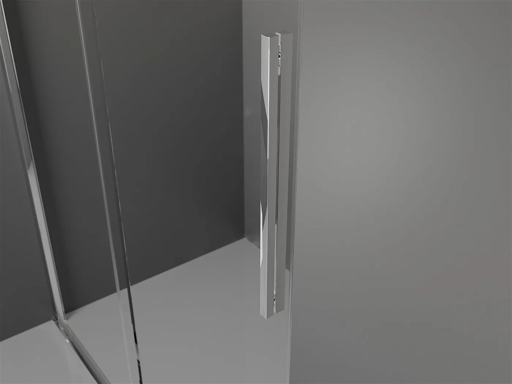 Mexen Velar, sprchový kút s posuvnými dverami 110(dvere) x 90(stena) cm, 8mm číre sklo, chrómový profil, 871-110-090-01-01