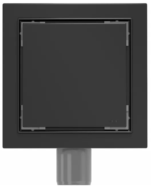 Mexen Flat nerezová podlahová vpusť 12x12 cm, čierna, 1710012