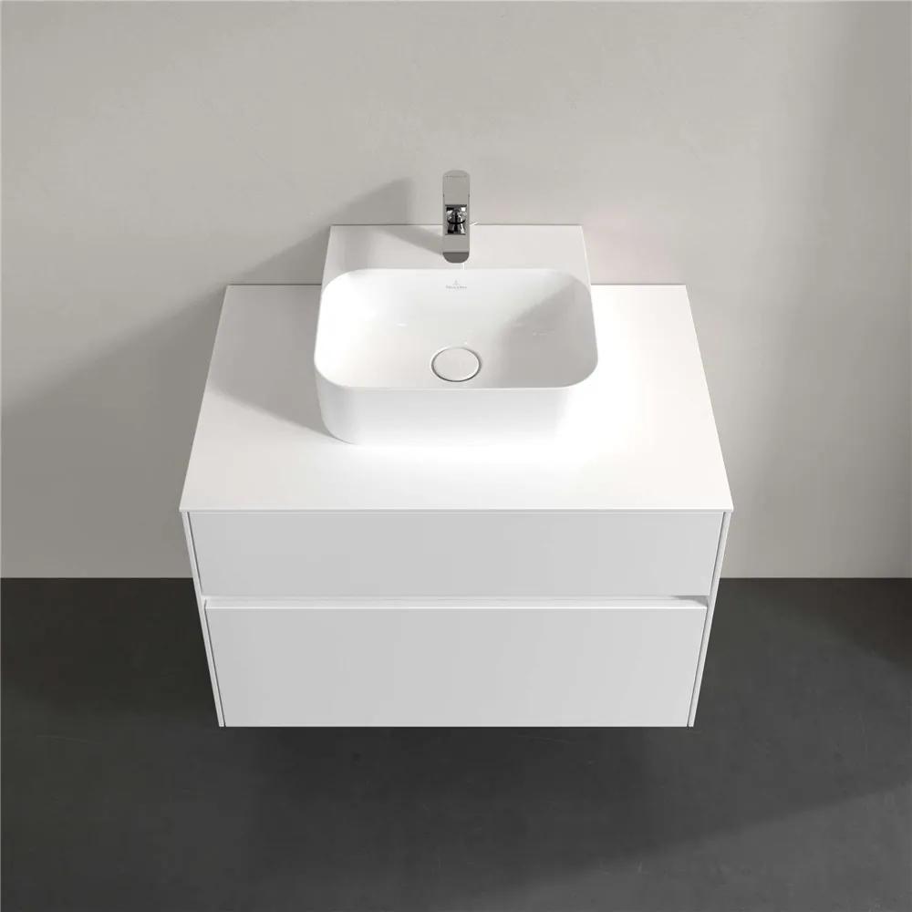 VILLEROY &amp; BOCH Collaro závesná skrinka pod umývadlo na dosku (umývadlo v strede), 2 zásuvky, 800 x 500 x 548 mm, White Matt, C09300MS