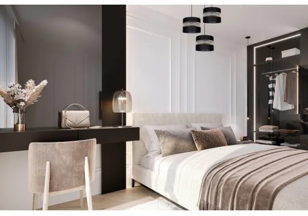 Luster na lanku CORAL 3xE27/60W/230V čierna