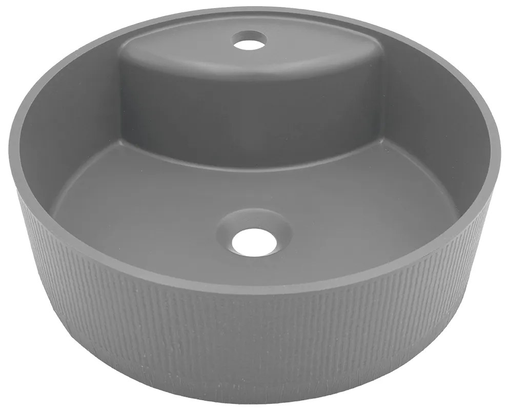 Laveo Cliff, granitové umývadlo na dosku 430x430x142 mm, šedá, LAV-VGC1510T