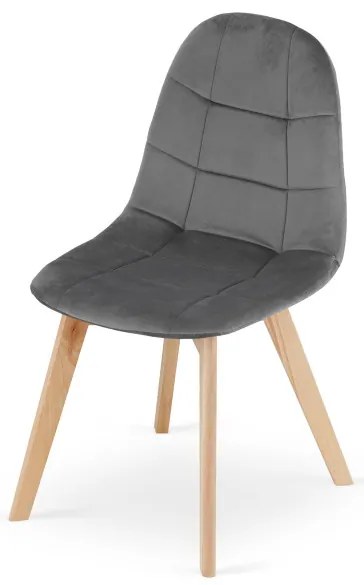 Jedálenská stolička BORA zamat - sivá