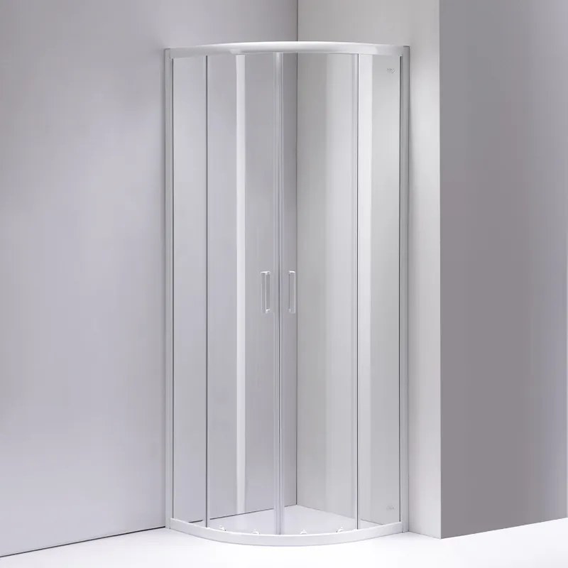 BPS-koupelny Štvrťkruhový sprchový kút HYD-RK94B 90x90 cm biela/transparent + vanička HYD-RSV-ST01B biela