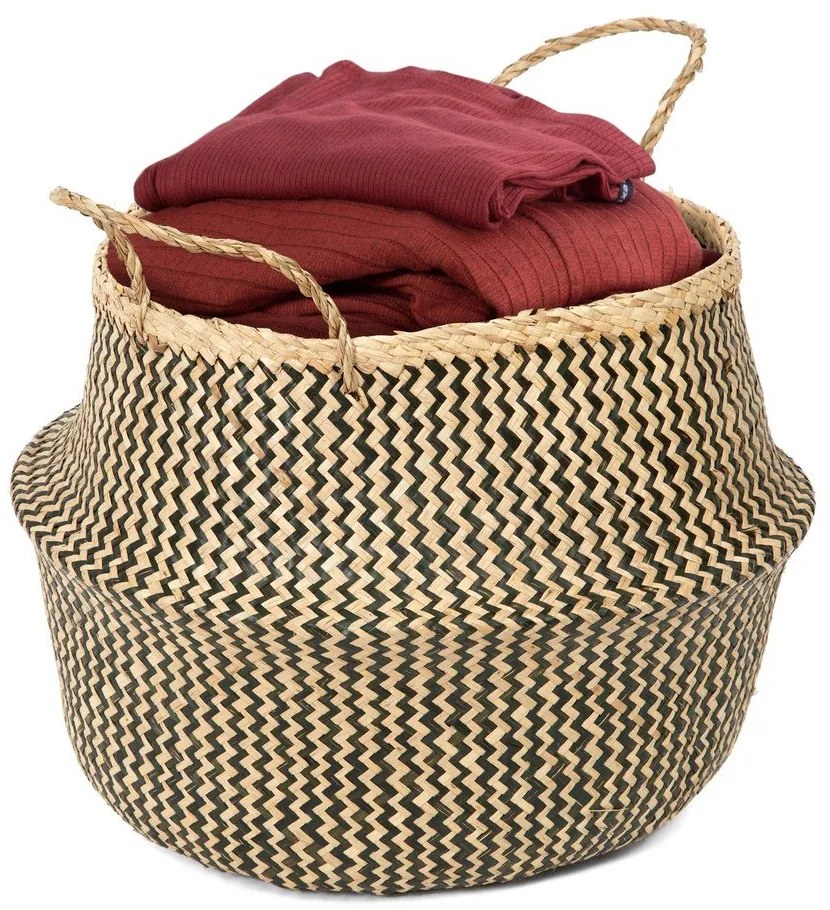 Úložný košík z morskej trávy Compactor Zic Zac, ⌀ 45 cm