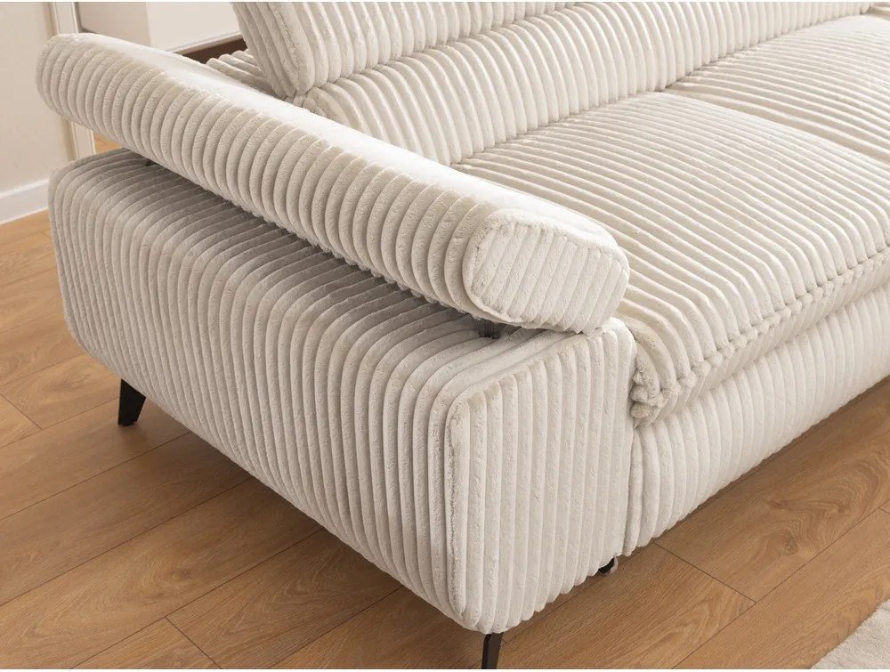 Krémová menčestrová rohová pohovka (pravý roh/do L) Marbeya – Ropez