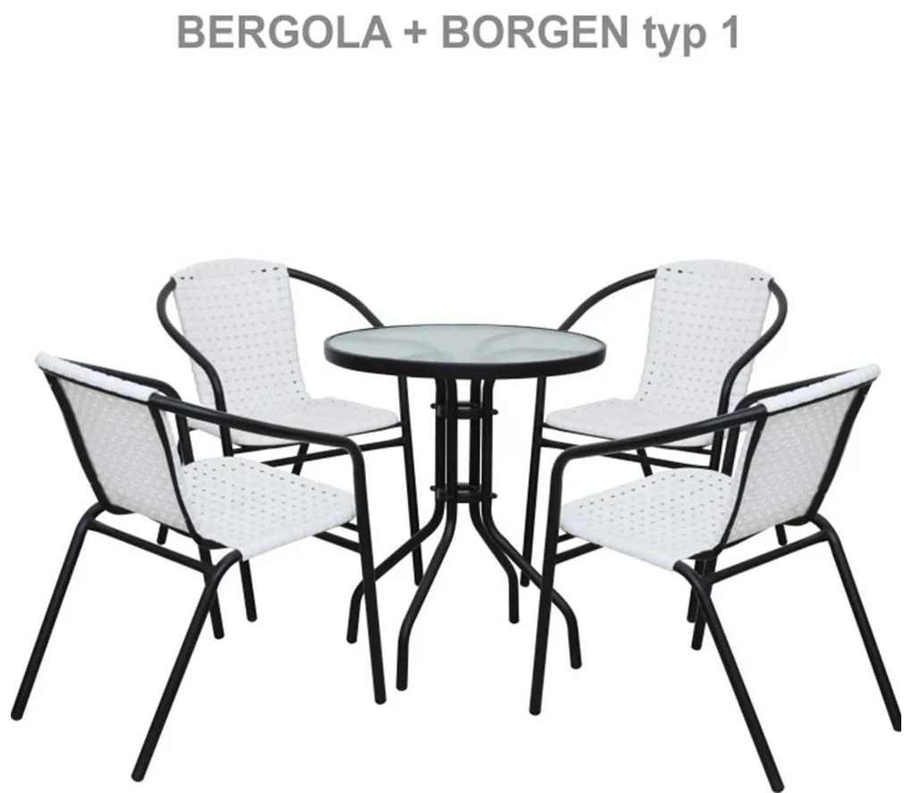 Jedálenský stôl, čierna oceľ/tvrdené sklo, BORGEN TYP 2