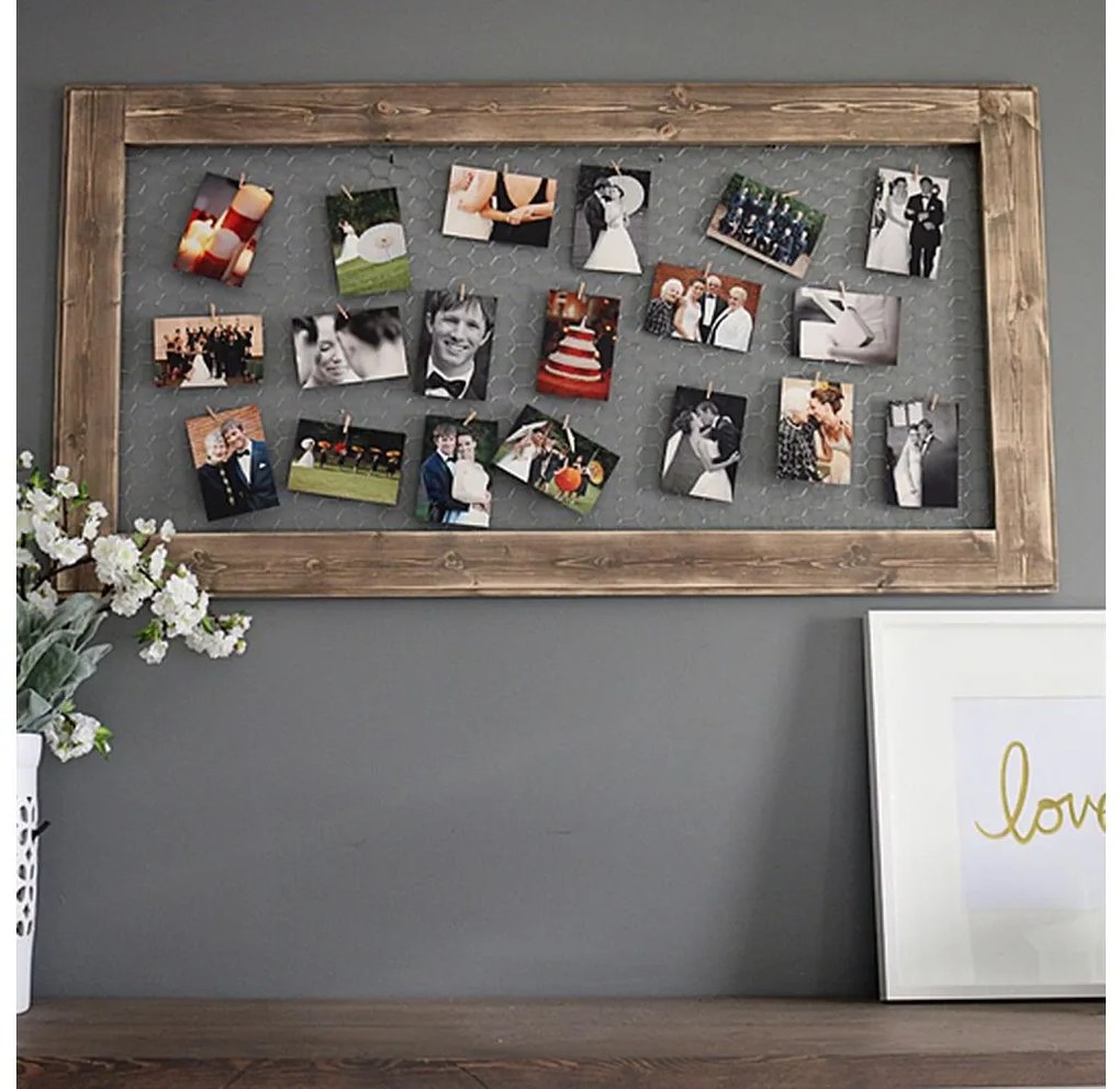 Drevený rám na fotografie 100x60 cm drevo